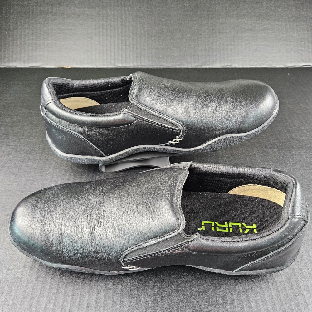 Kuru Kivi Mens Black Leather Slip On Orthopedic Comfort Shoes Size 11.5